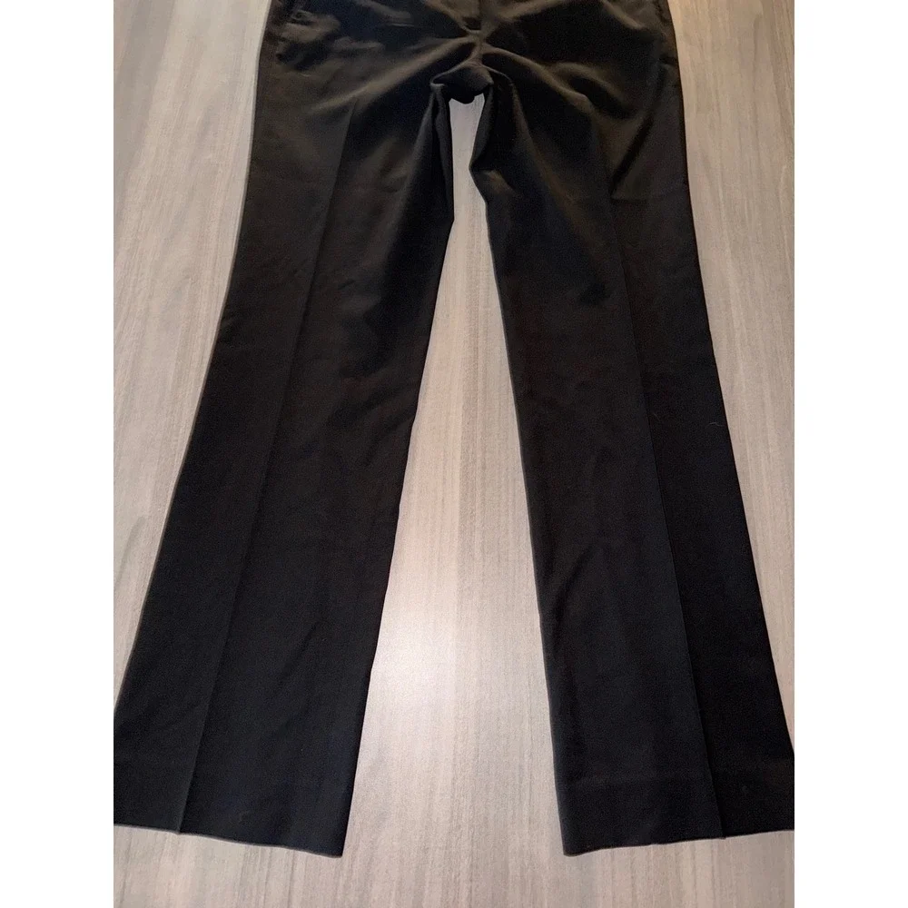 J.Crew Womens Black Tollegno 1900 Italian Wool Straight Leg Dress Pants 8 A10